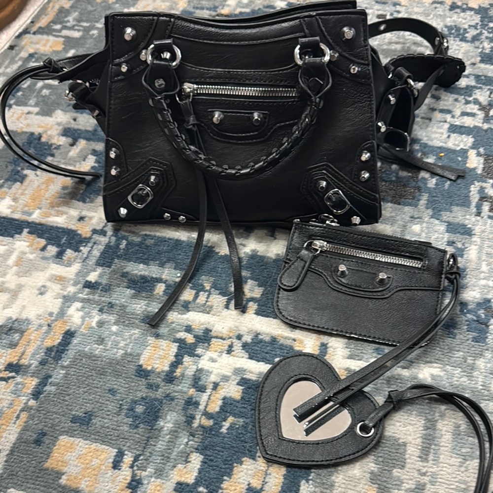 Black Designer Women's Bag Set